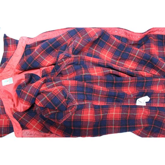 Timber Topper vintage men's red plaid short sleeve button front wool shirt XL - Picture 6 of 11